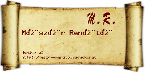 Mészár Renátó névjegykártya